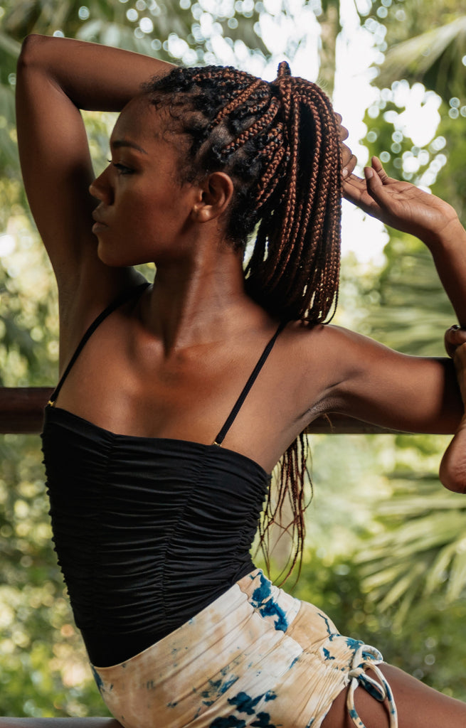 Flower Bloom Bodysuit - Raven Sky