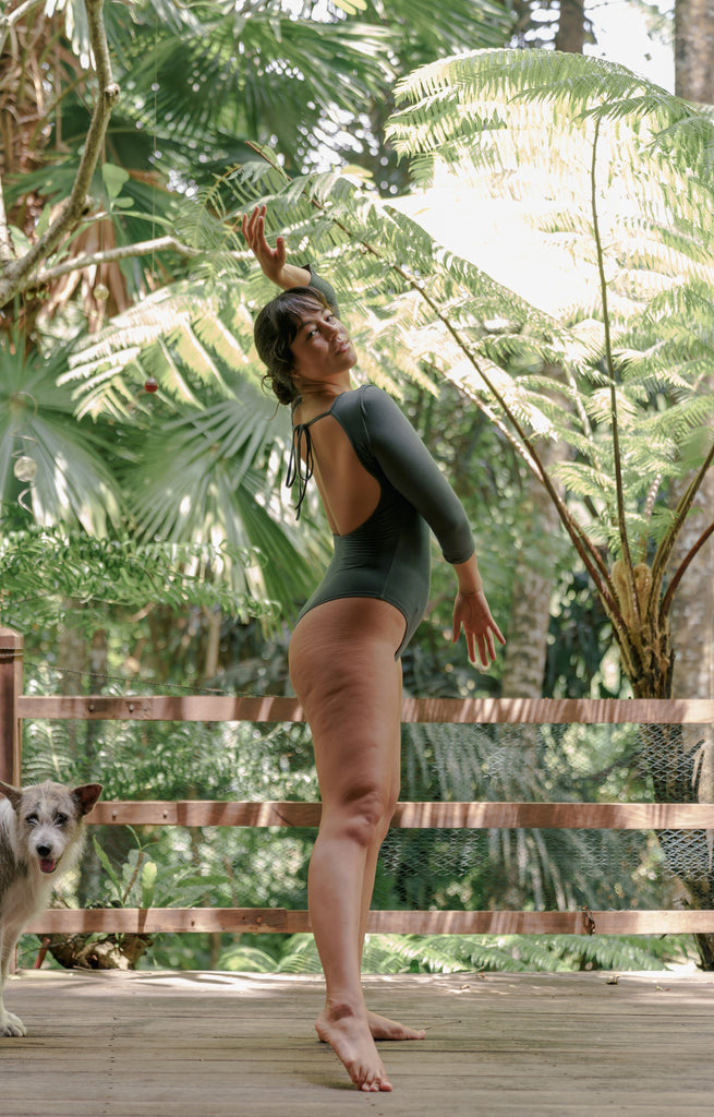 Pure Grace Bodysuit - Olive Ash